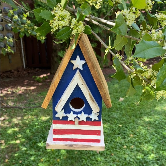 🇺🇸 Handpainted Americana Birdhouse - Functional - Picture 4 of 11